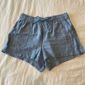 GAP High Waist Light Blue Linen Blend Shorts